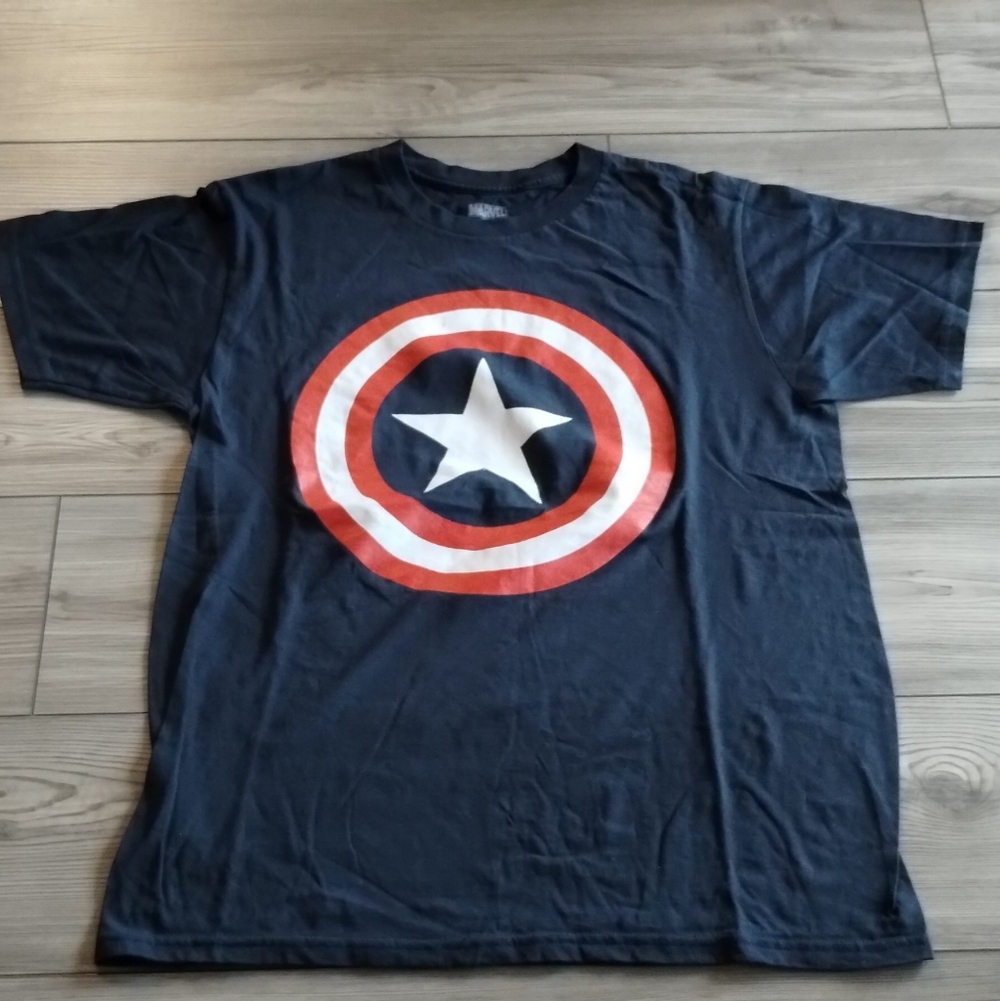 Marvel Captain America Crew Neck Tee - Navy, Red, White